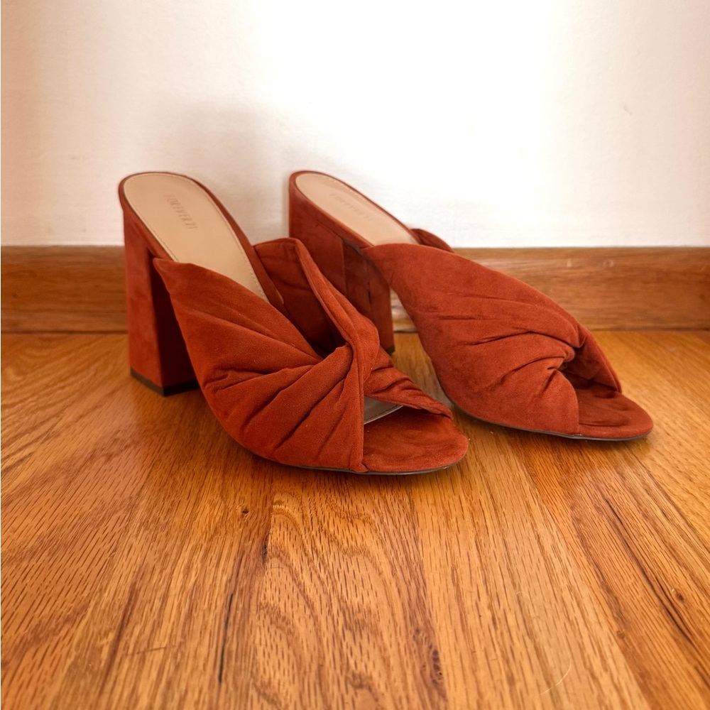 Rust Suede Women's Mules
